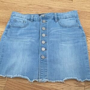 Indigo Rein Light Blue Denim A-Line Skirt